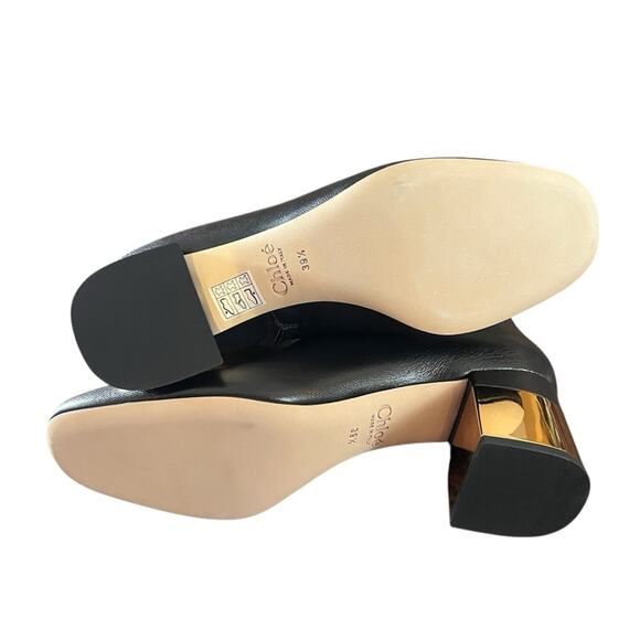 Chloé Alizè Zip Detailed Ankle Boots Goatskin Leather Black NEW EU 39.5 US 9.5 - Picture 9 of 14